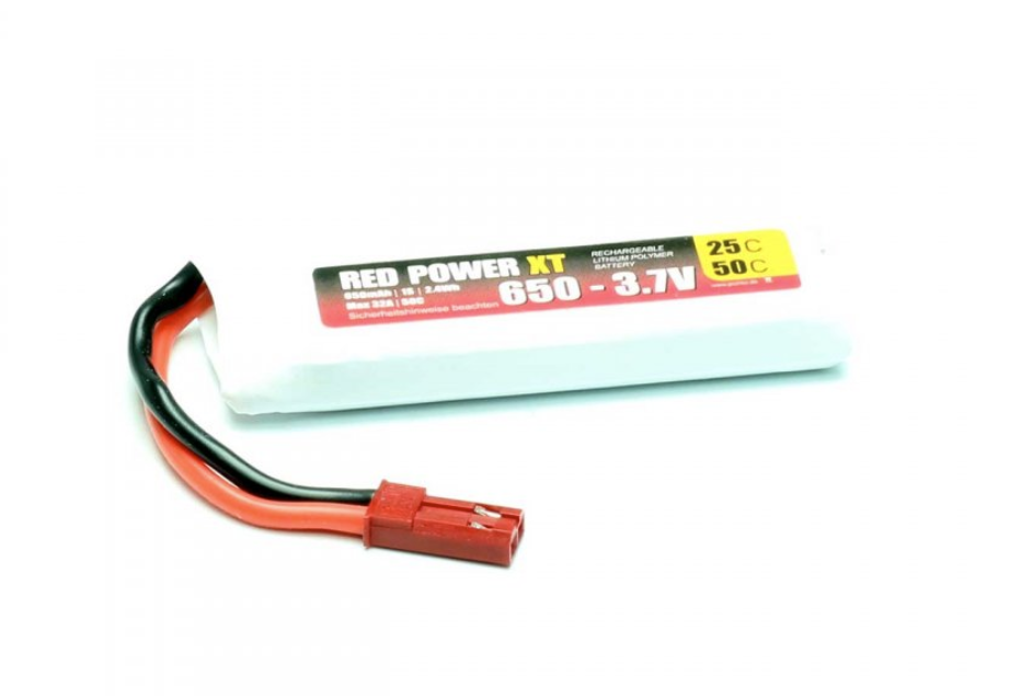 Accu Lipo 650mAh 1s 25-50C Red Power Lipo 1S (3,7v)